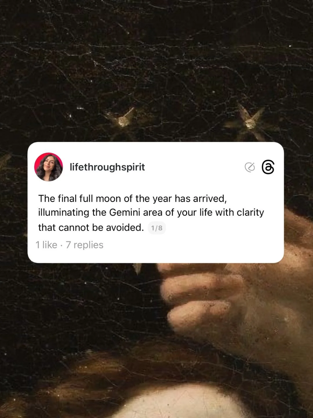 Full Moon in 13&deg; Gemini.
Happening on the Gemini-Sagittarius axis.

Record synchronicities, shifts, and emotional tides as they happen. With the moon sitting at the bendings of the nodes, fate moves differently. 

Keep witness to the doors closin