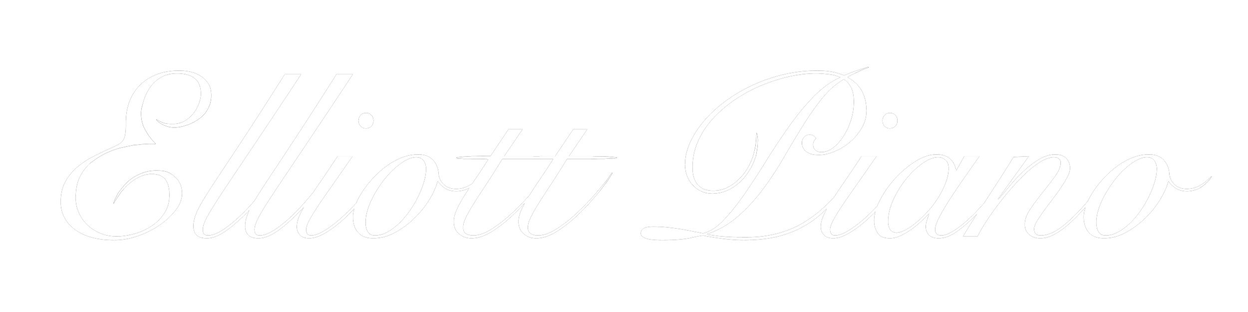 Elegant white cursive text on a black background that reads 'Elliott Piano'.