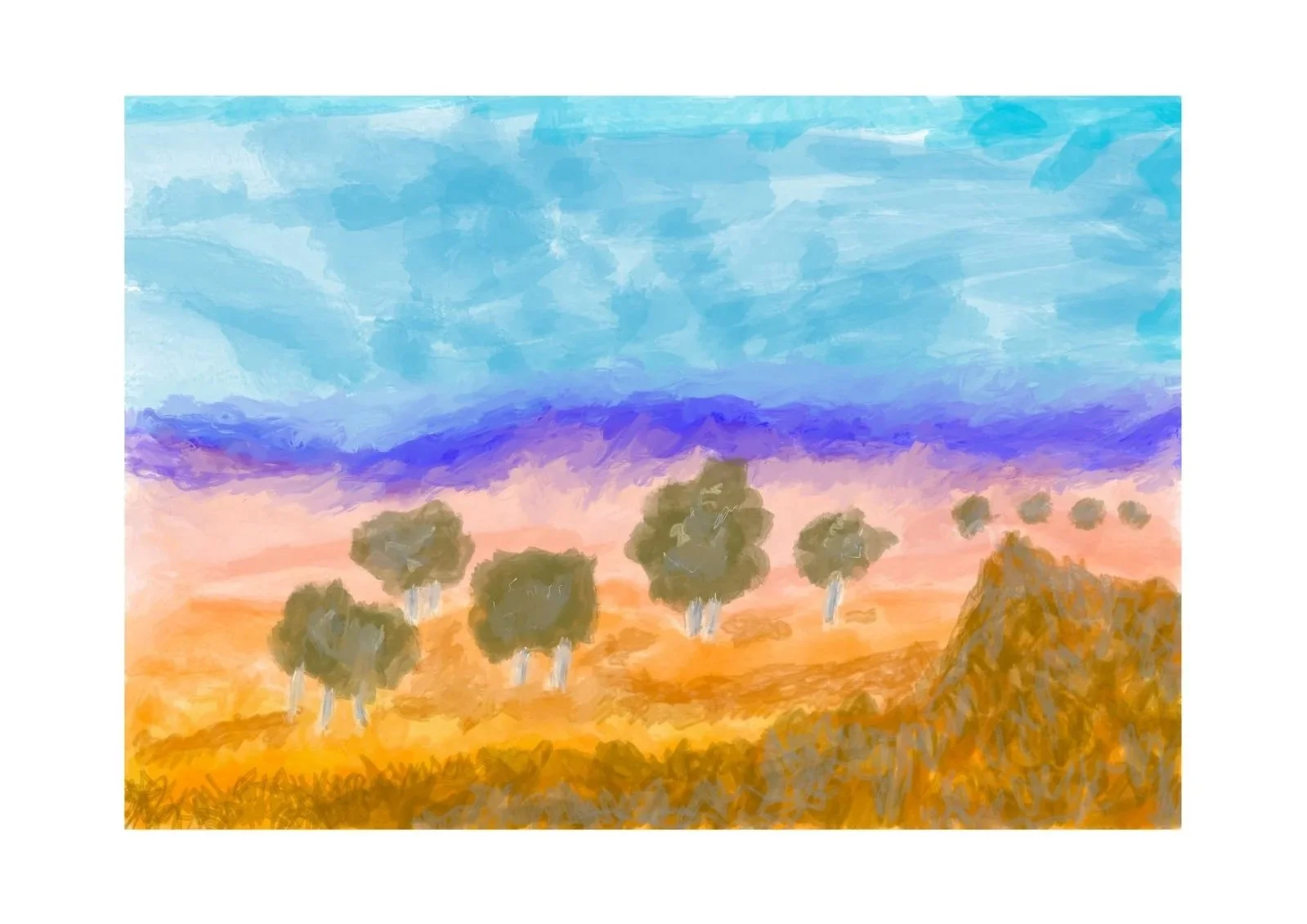 “The Pound” - 30X20 cm, Hand painted Digital Oil