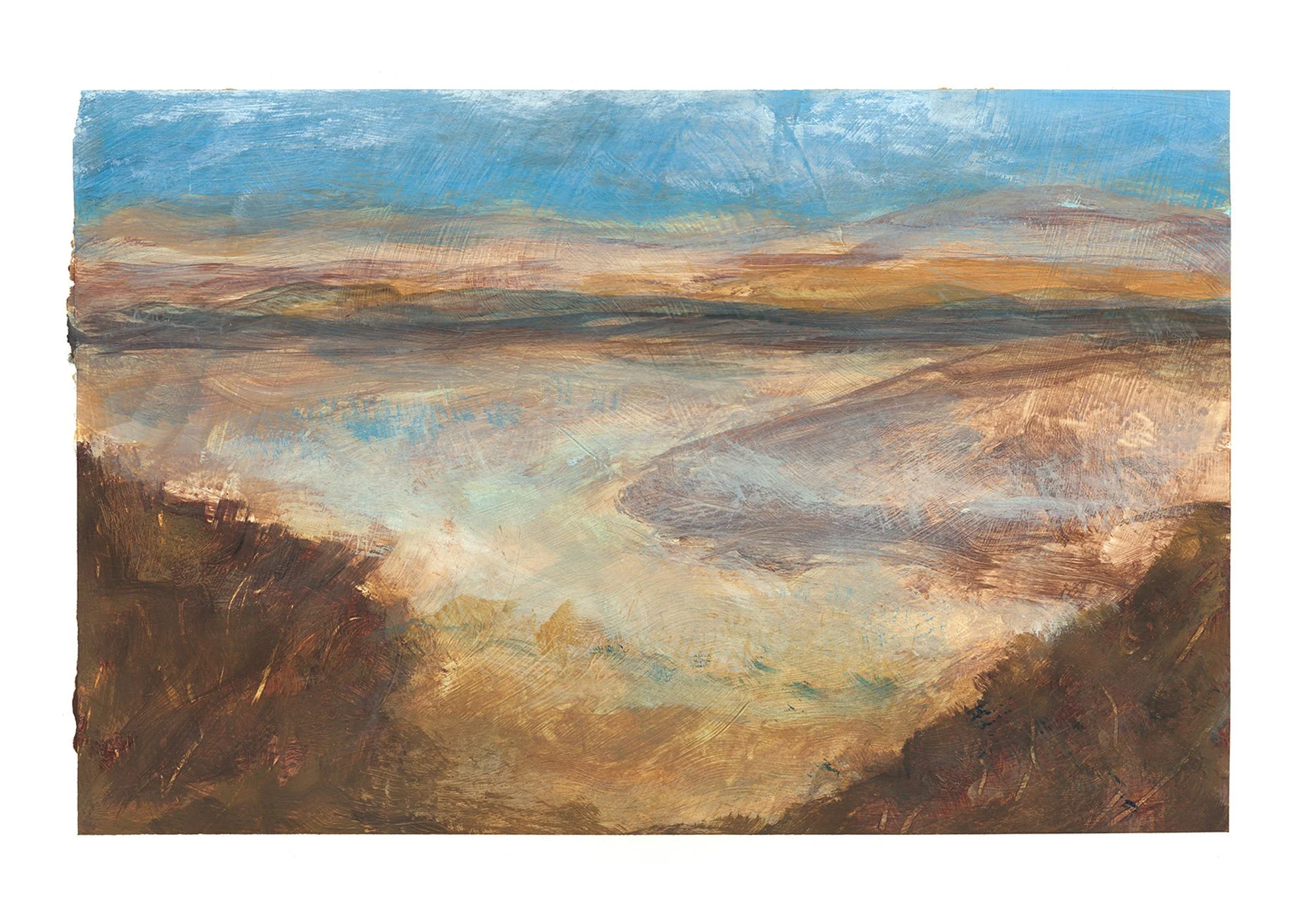 “Dessert Lake” - 40X30 cm, Acrylic on Paper