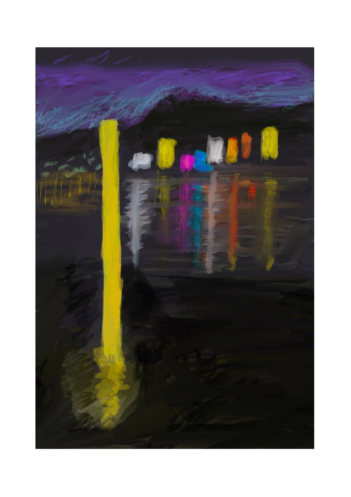 "Safe Harbour" - 60x42cm, Hand painted Digital Oil