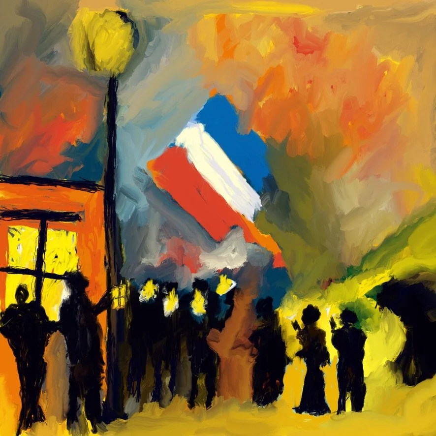 "Revolution" - 300x300 cm, Digital oil print on museum quality paper