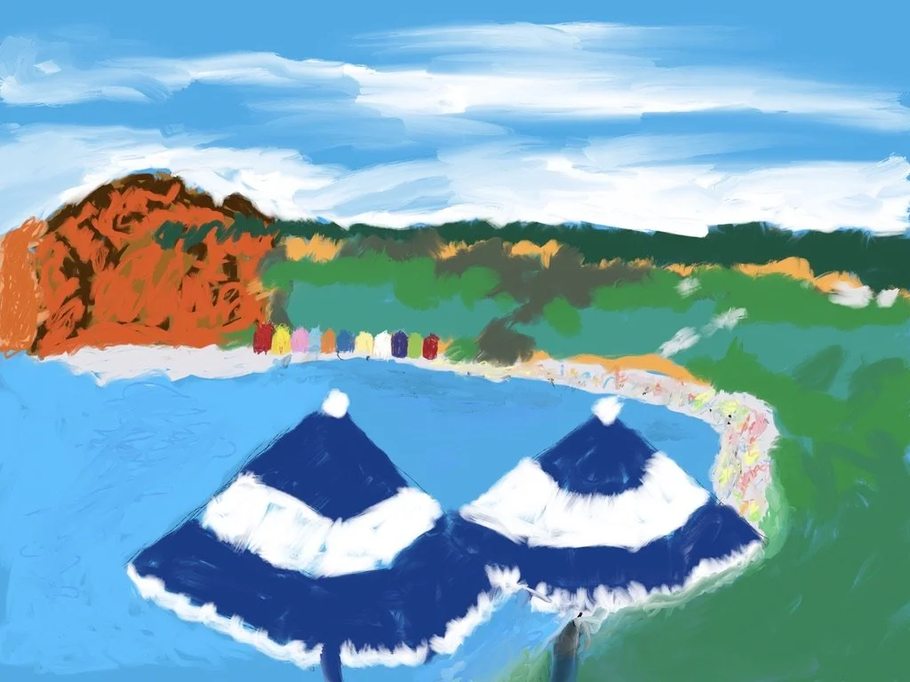 "Beach Boxes" - 300x200 cm, Digital acrylic print on museum quality paper