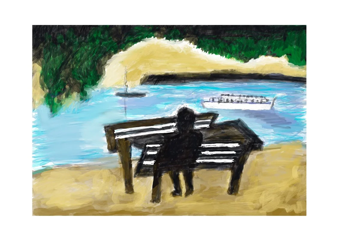 "Reflection" - 30x20 cm, Hand painted Digital Oil