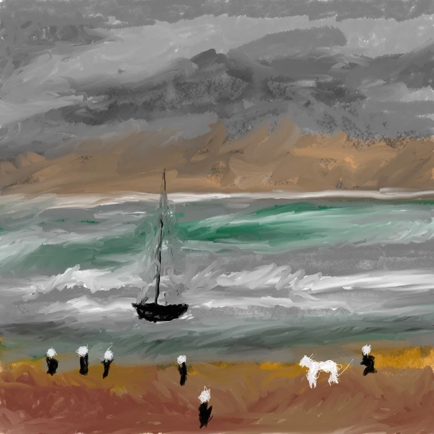 "The Landing" -  300X200 cm, Digital Oil print on Museum quality paper