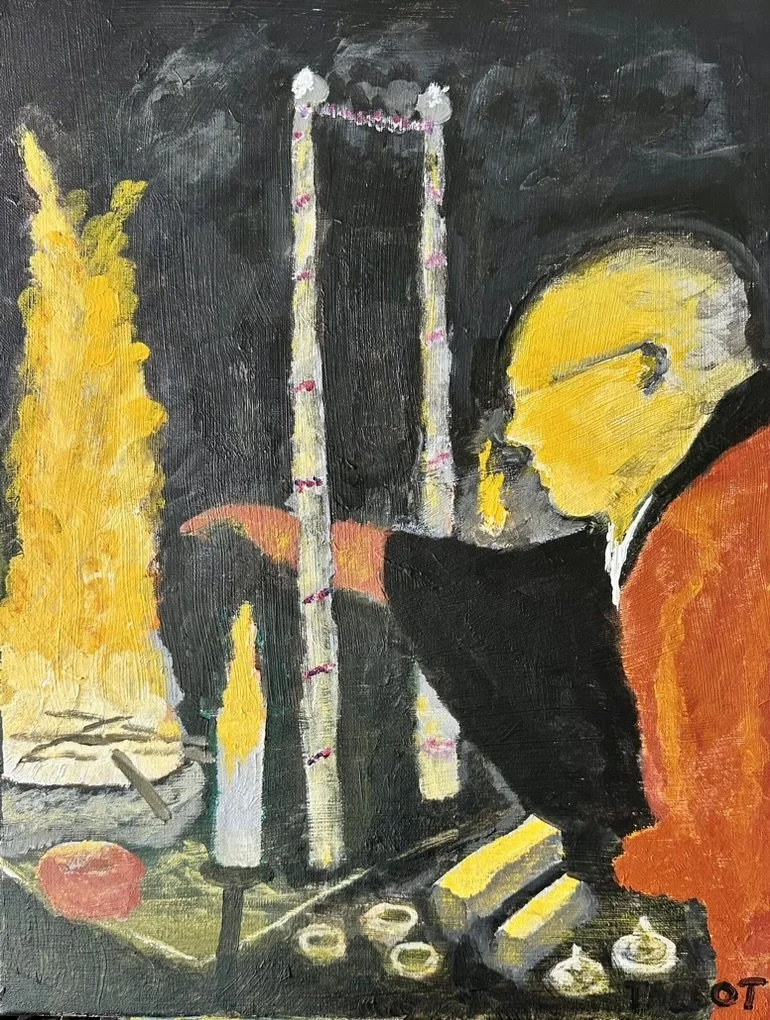 "Japanese worship" - 300x200 cm, acrylic on canvas