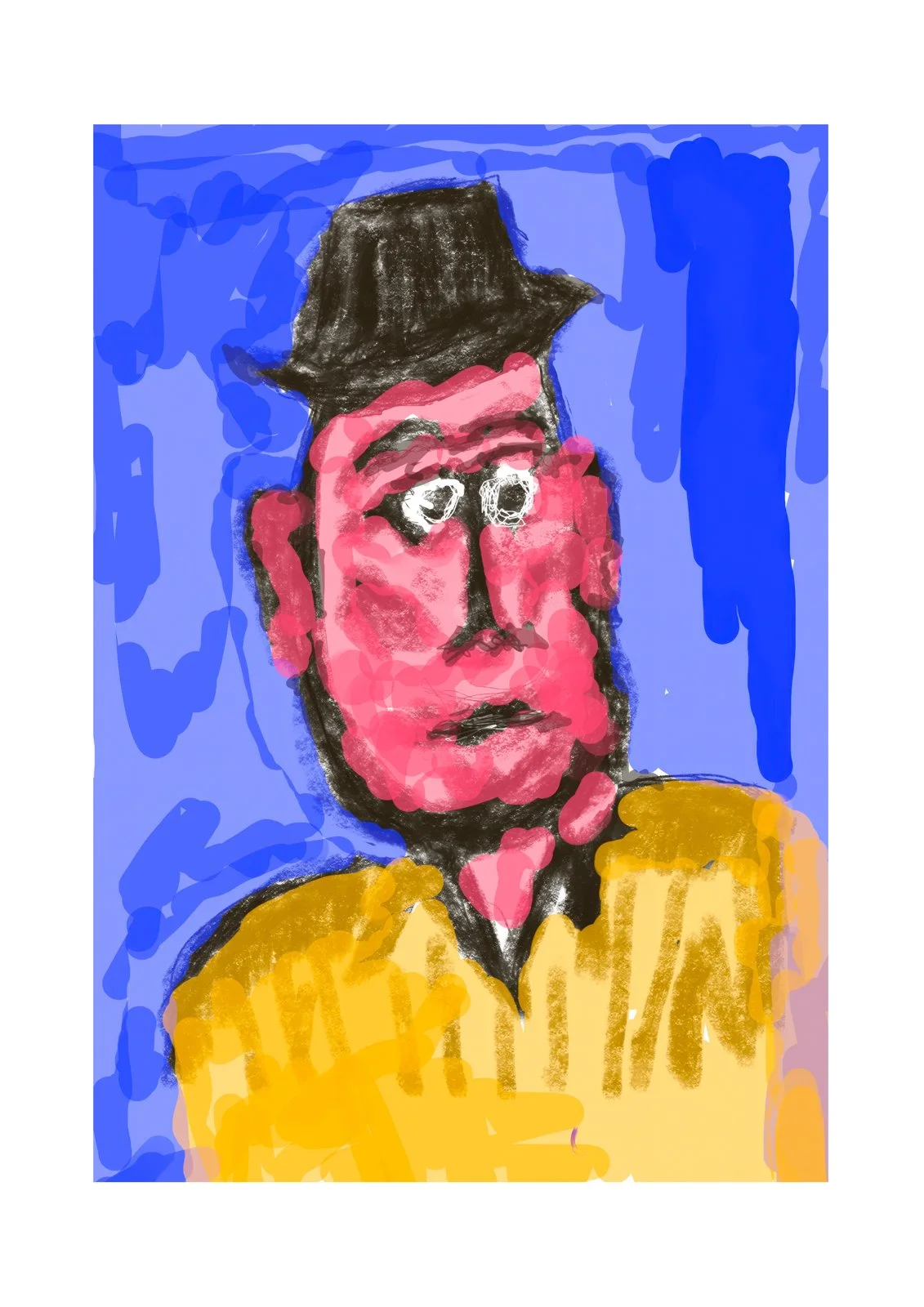"Joe" - 60x40 cm, Hand painted digital oil
