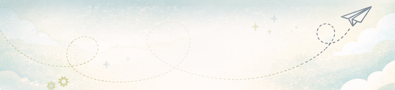 Paper plane graphic representing calm, efficient and accurate bookkeeping support