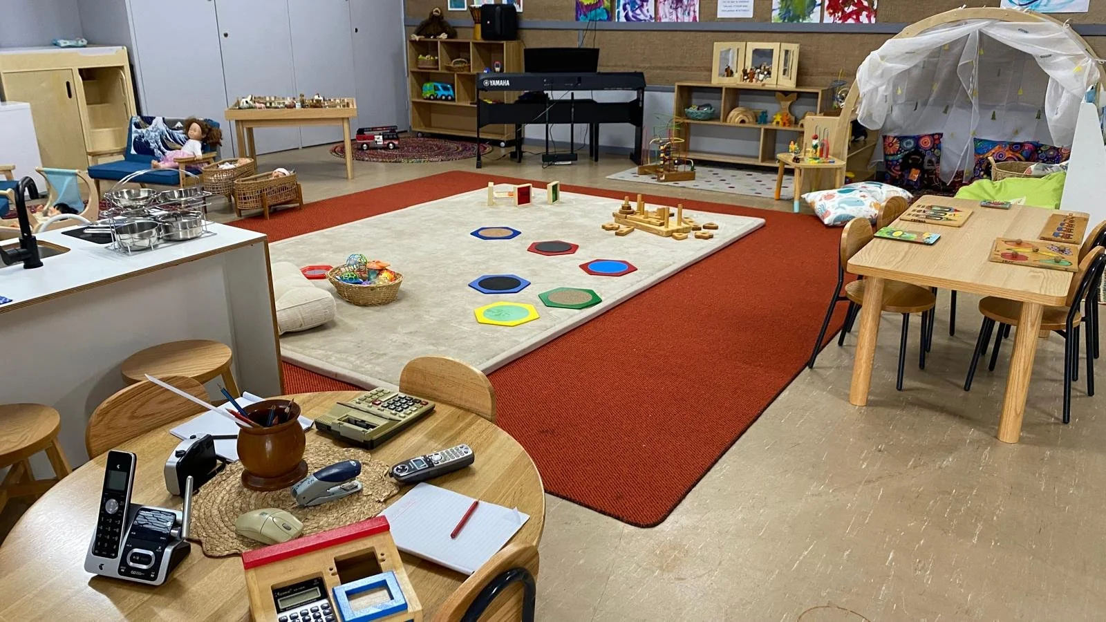 Calm indoor play environment prepared for children attending Arakoon Kids Playgroup.