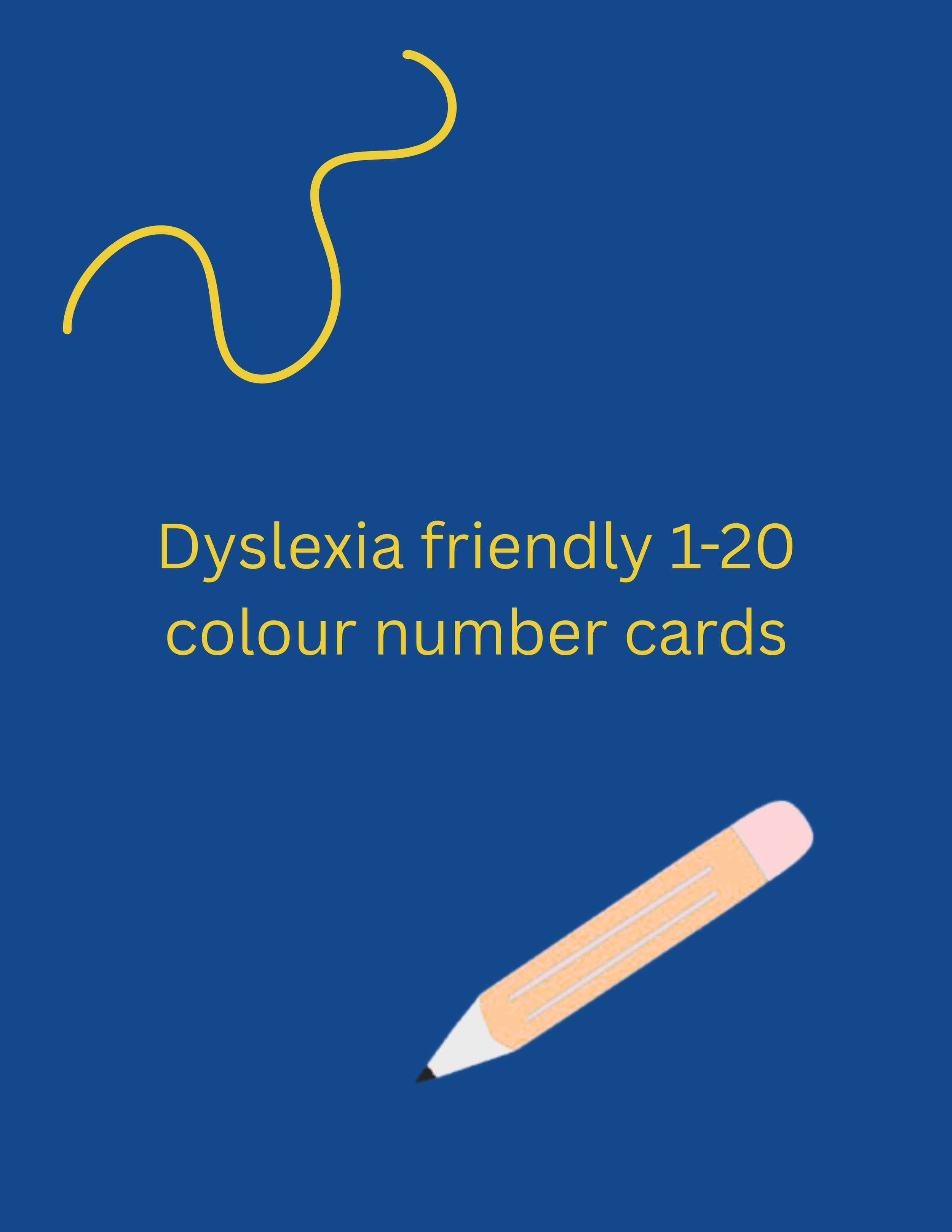 Dyslexia friendly 1-20 colour number cards