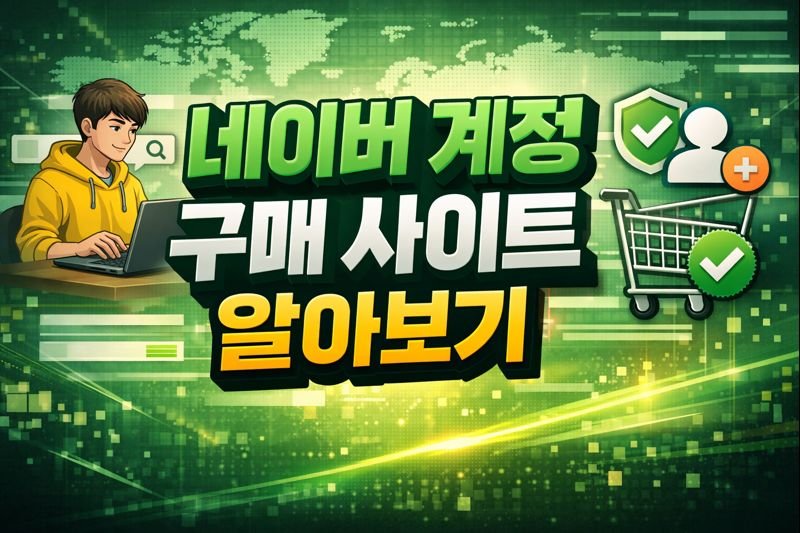 네이버 계정 구매 사이트 알아보기