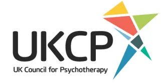 UKCP logo with abstract colorful star and text 'UKCP UK Council for Psychotherapy'