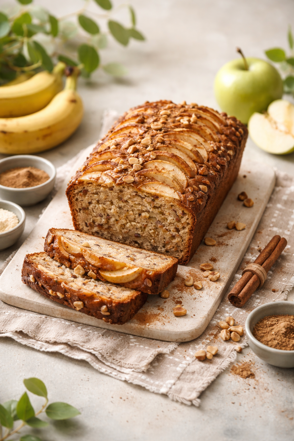 Vegan Apple &amp; Cinnamon Banana Bread
