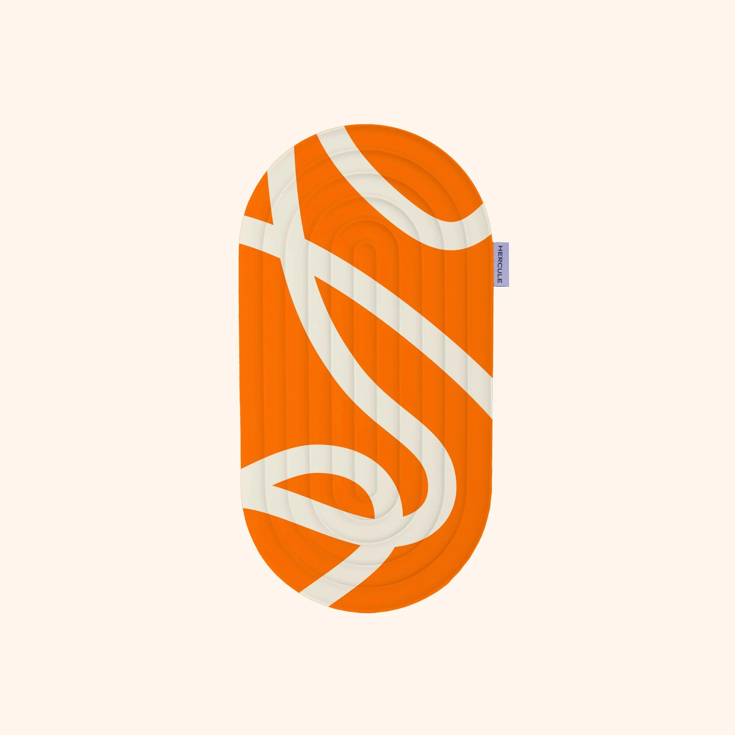 Pad de confort HERCULE STUDIO, modèle orange et entrelacs crème.