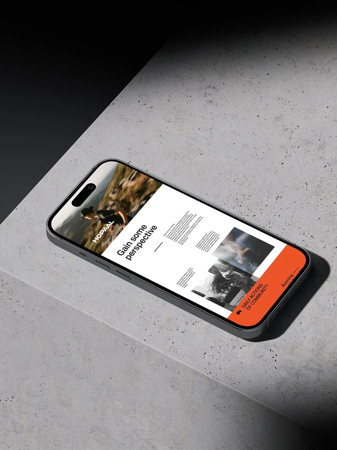 Téléphone portable affichant le site web HOPAAL.