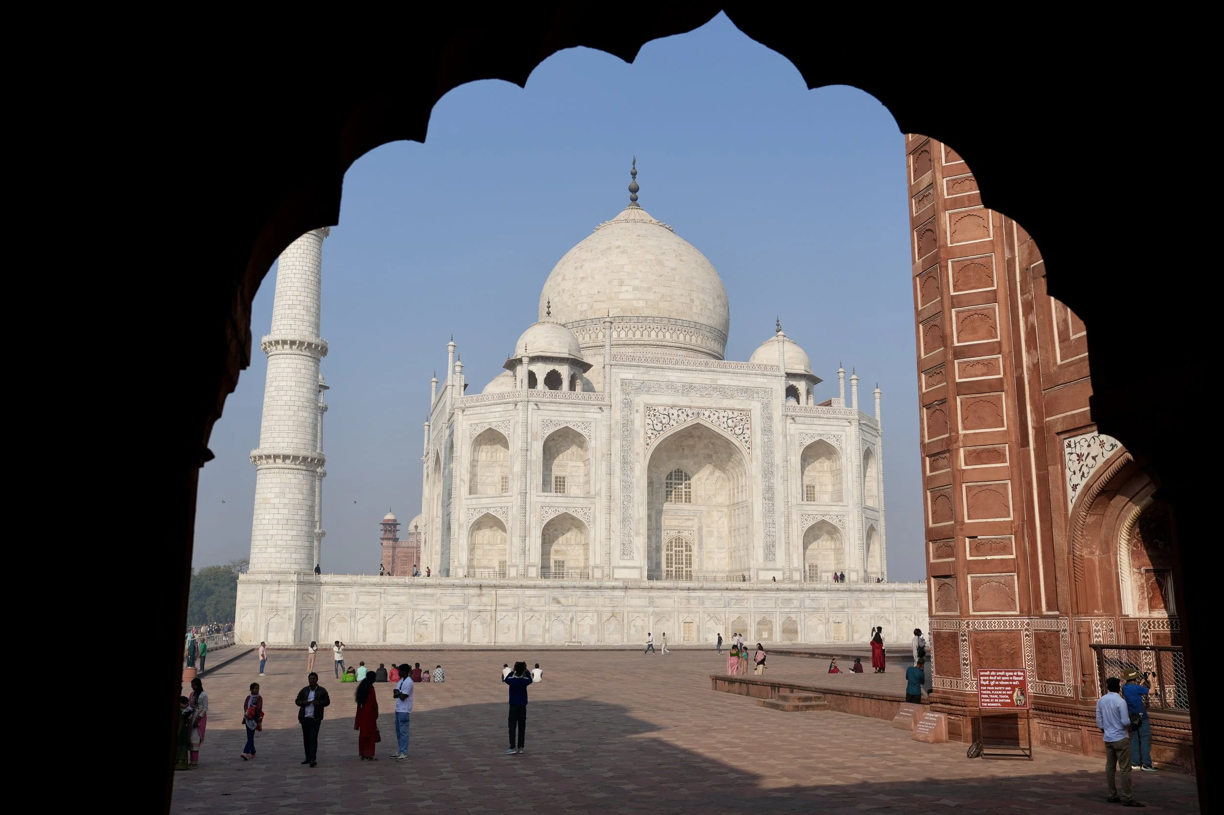 Taj Mahal seen from the guest house in the Taj Mahal complex