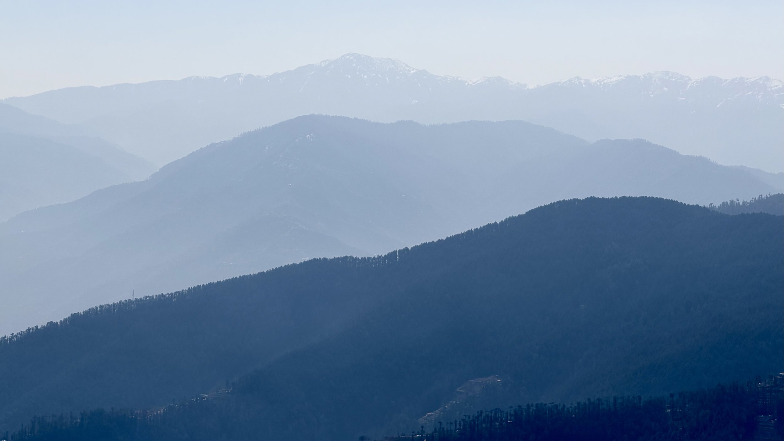 View towards Himalayas from Fagu near Shimla