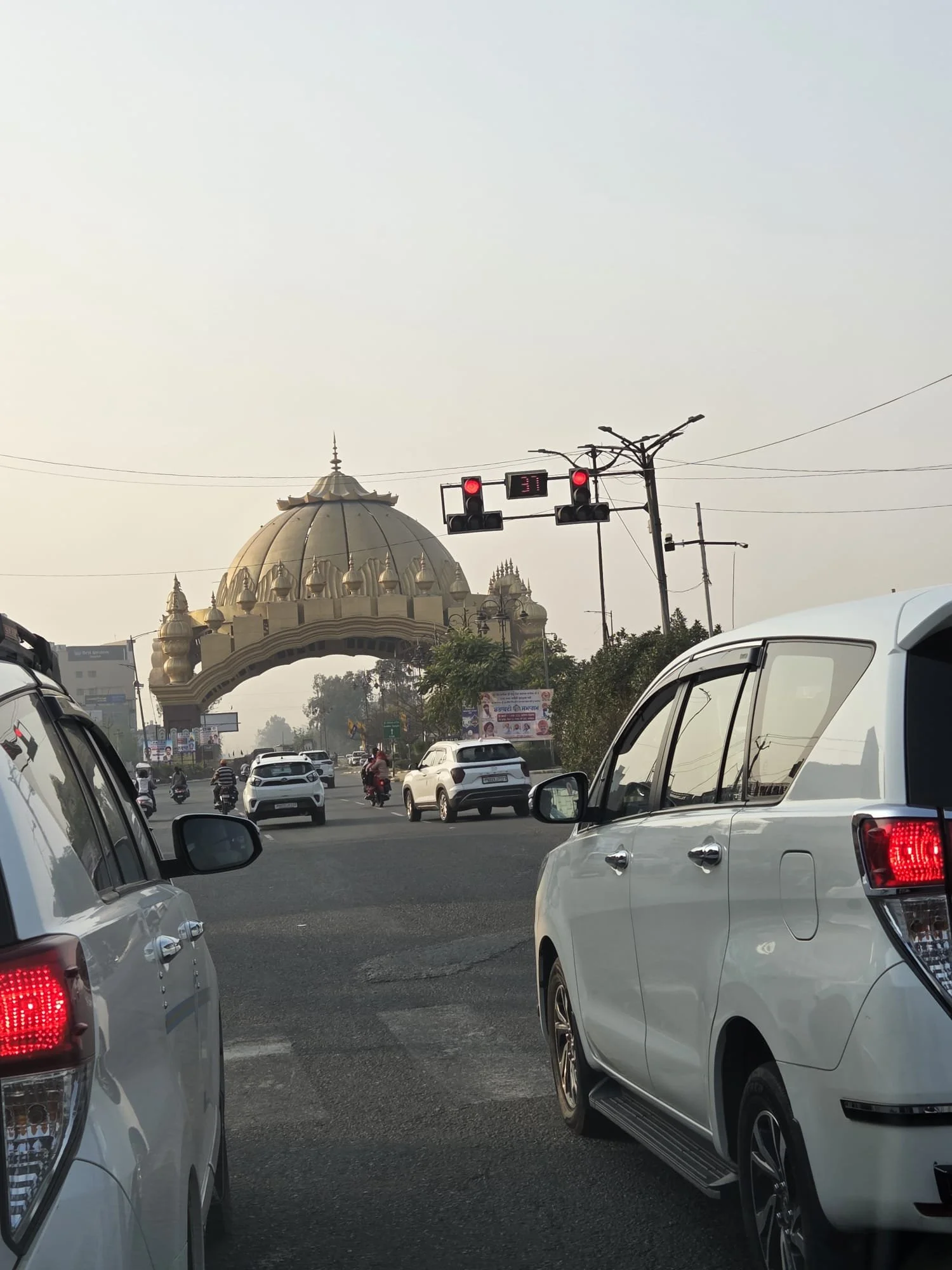 Decorative gateway marking the entrance to Amritsar as we arrived after our drive across Punjab