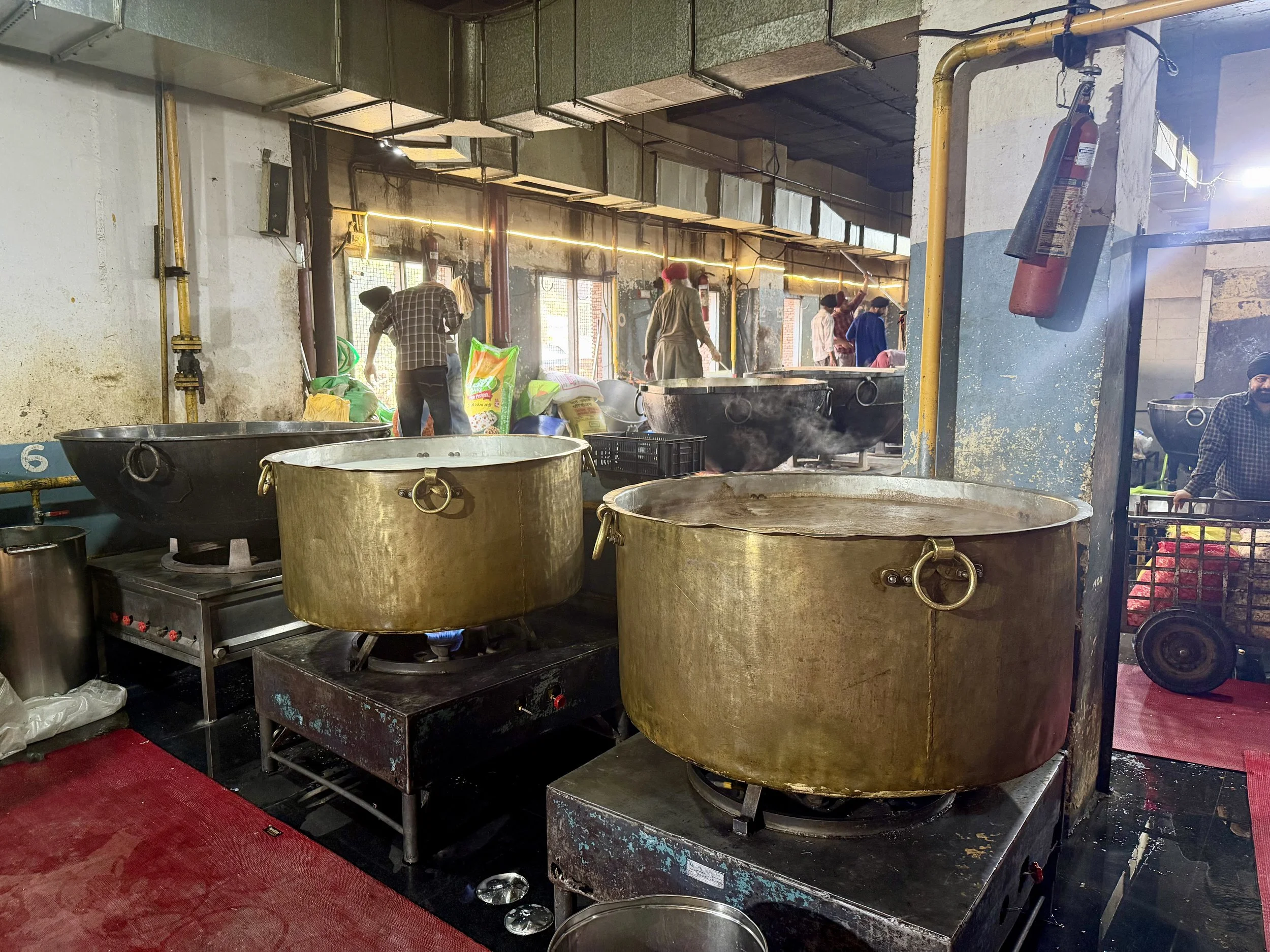 Preparing food in the langar kitchen at the Golden Temple