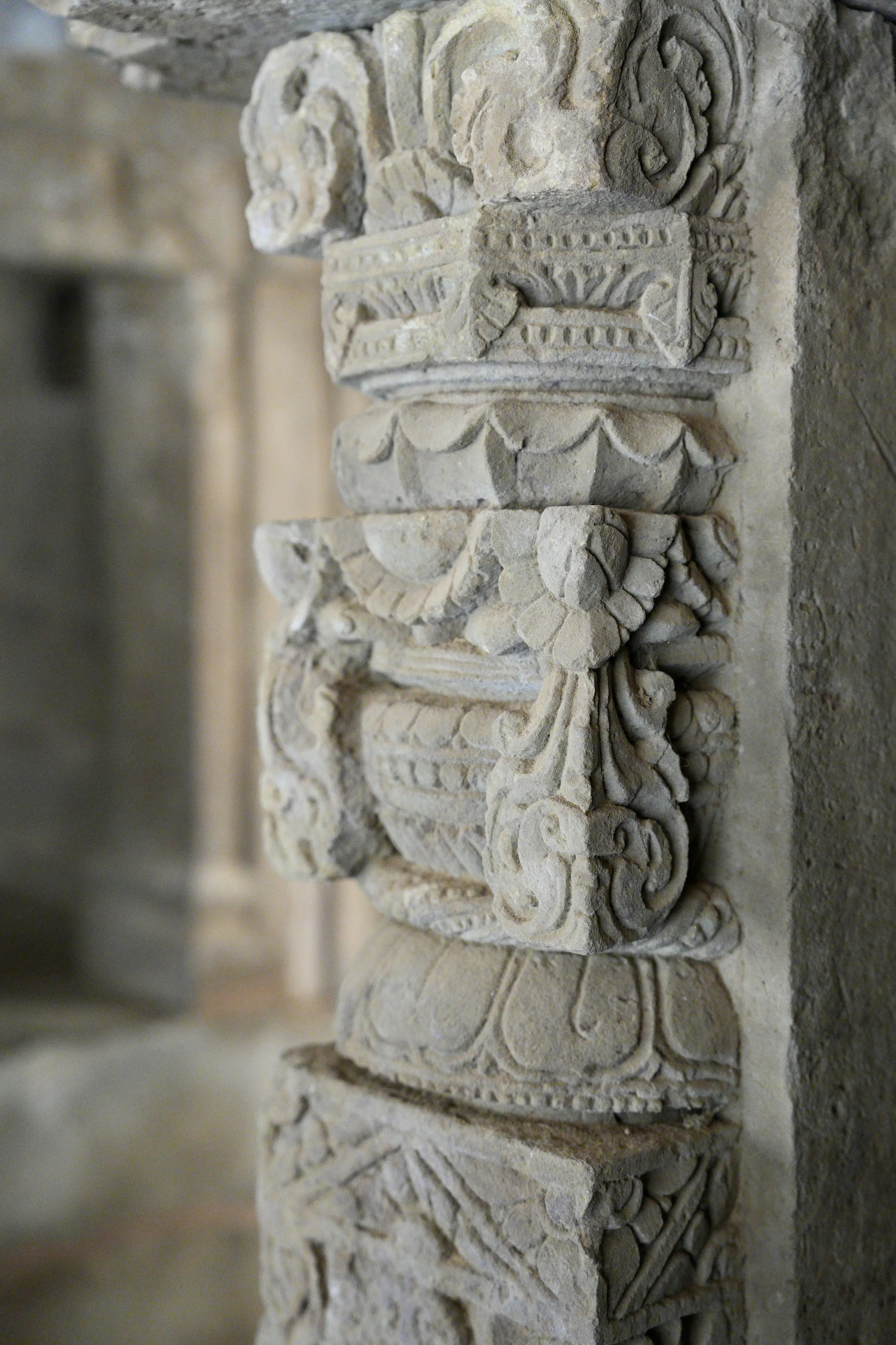 Carved pavilion at Chand Bawri stepwell Abhaneri India