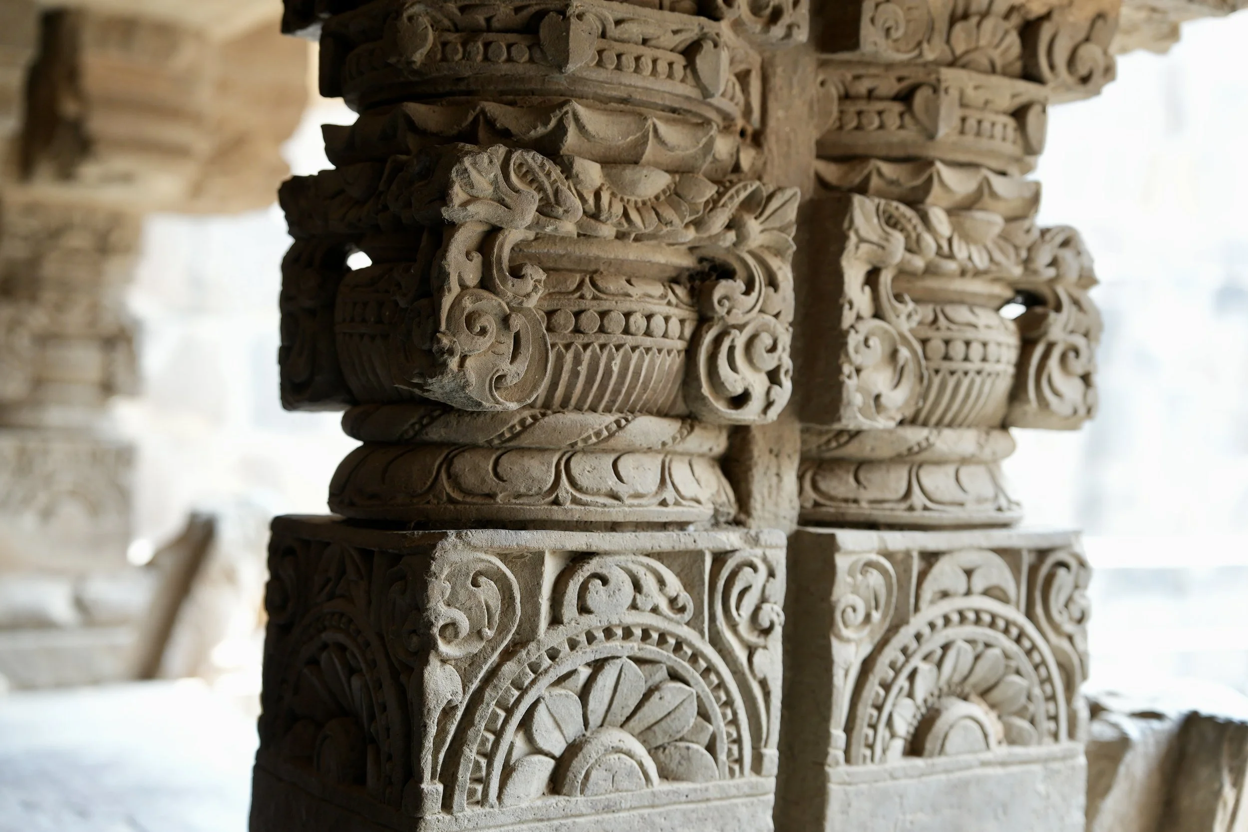 Carved pavilion at Chand Bawri stepwell Abhaneri India