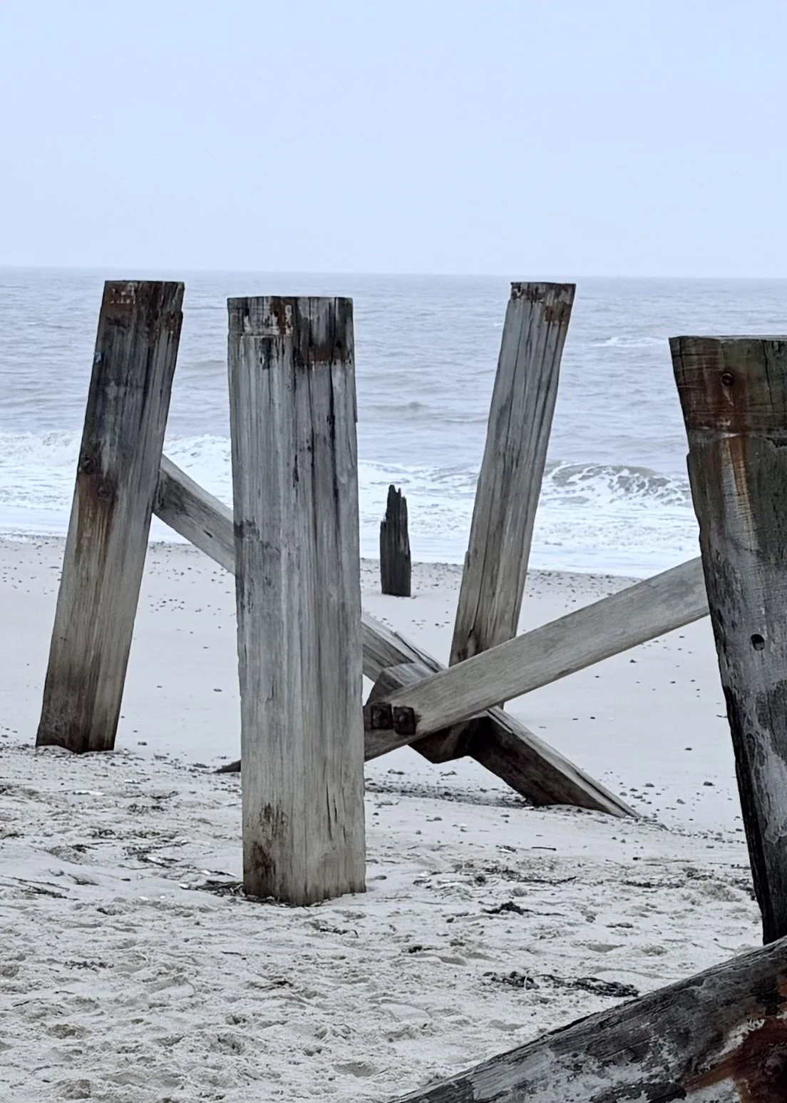 Wooden posts on South Shore
