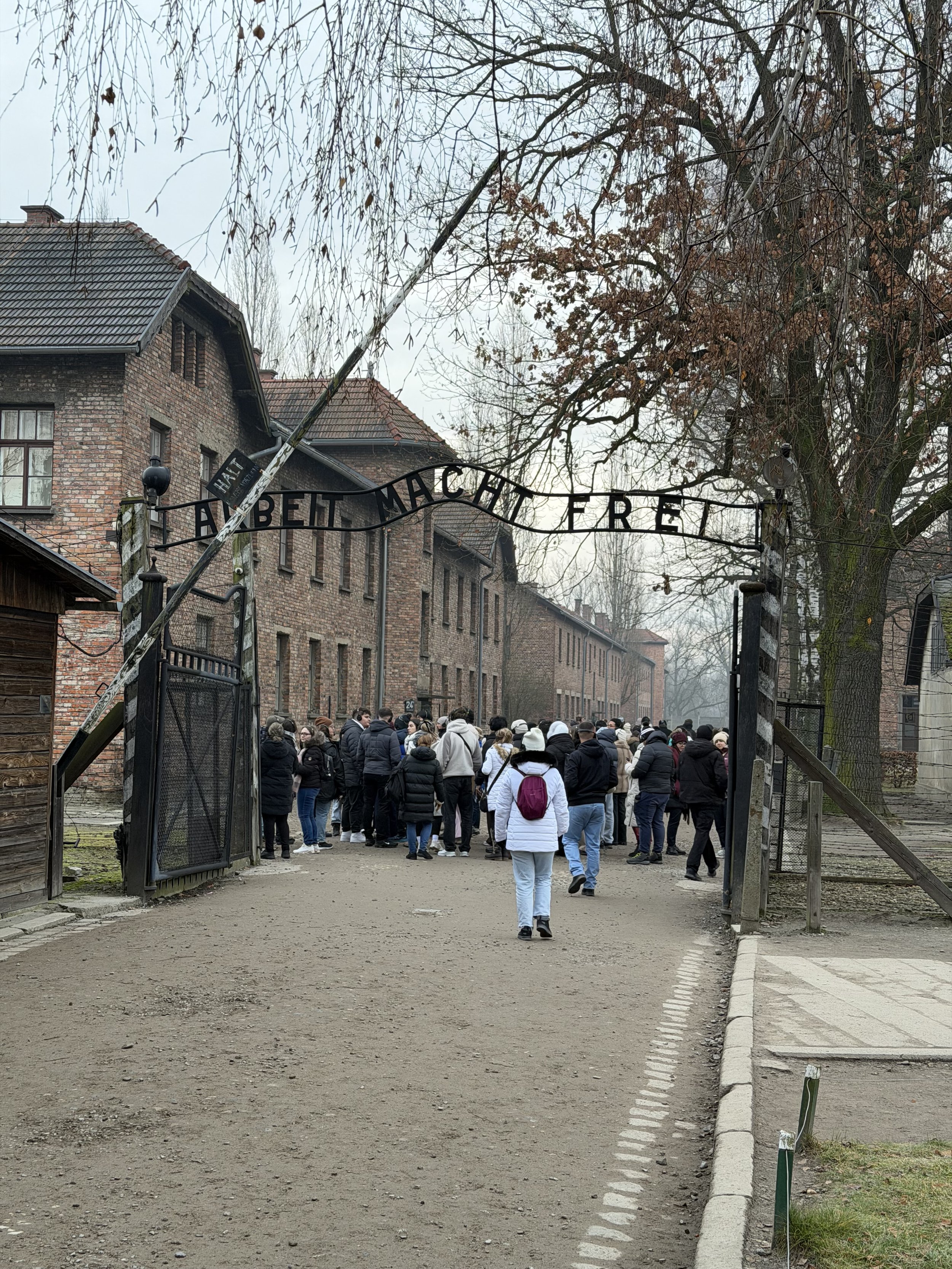The main gate at Auschwitz