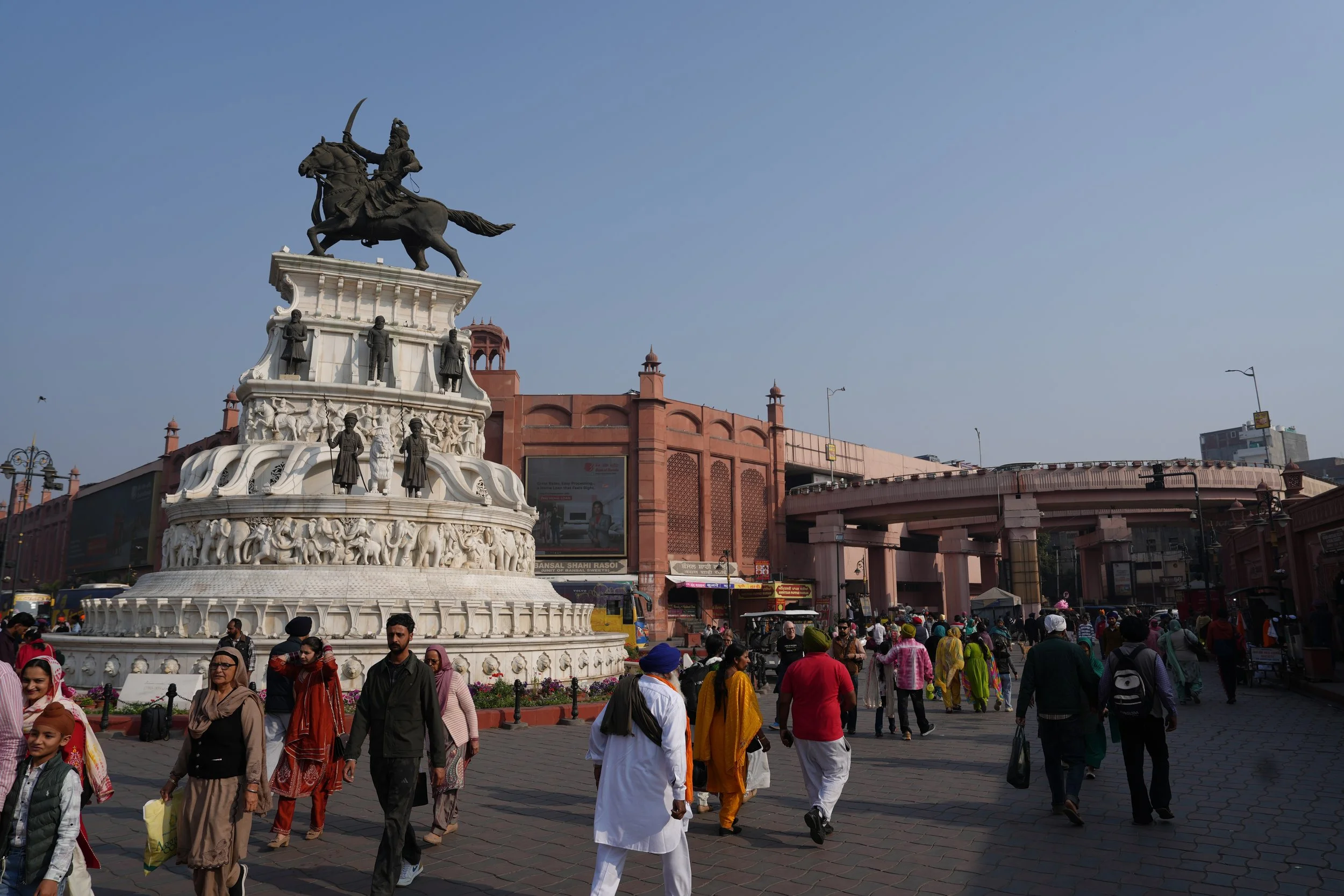 Statue of Maharaja Ranjit Singh on Heritage Street in Amritsar