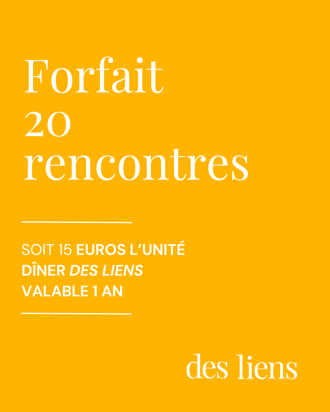 Forfait 20 rencontres
