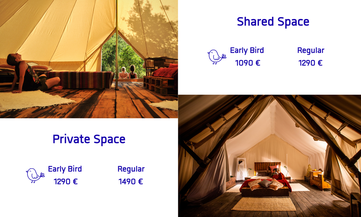 Prices for 'The Tidal Mind,' a retreat in Algarve, Portugal, from October 13 to 18, 2026 by aurora-da-alma.com with Sabrina Pascht and Tiago Madeira