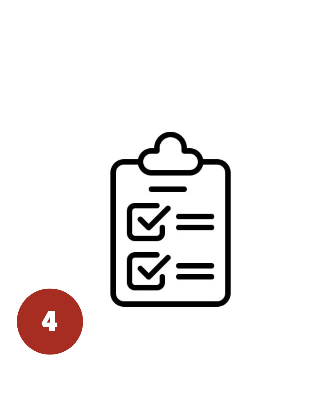 Checklist on a clipboard with two checked boxes