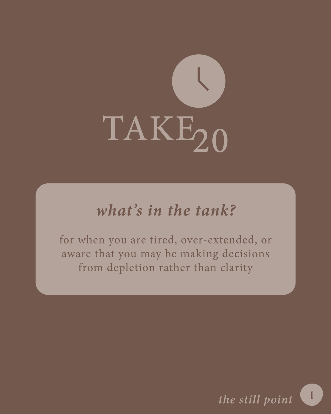 what’s in the tank?