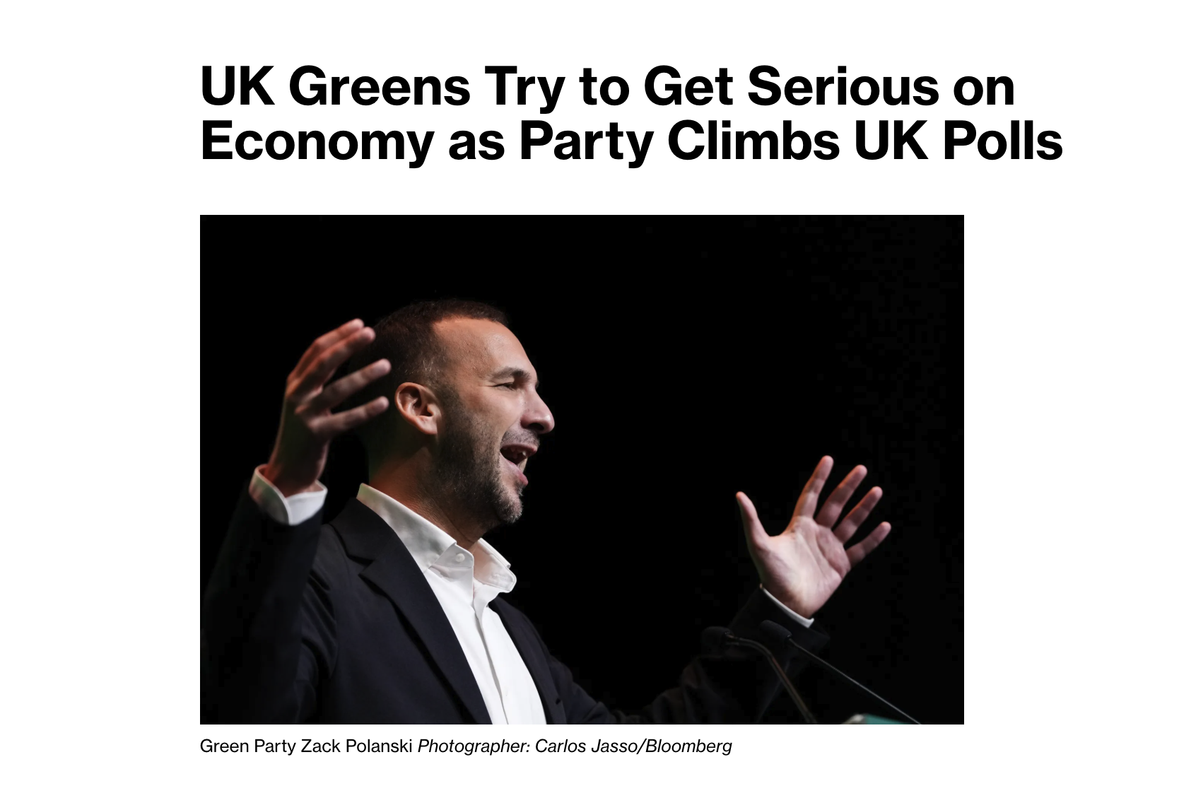 Zack Polanski's Green Party Aims to Get Serious on Economy