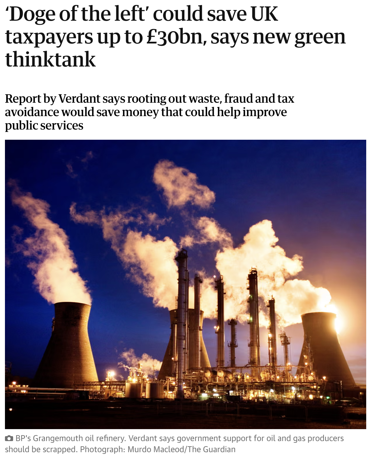 ‘Doge of the left’ could save UK taxpayers up to £30bn, says new green thinktank