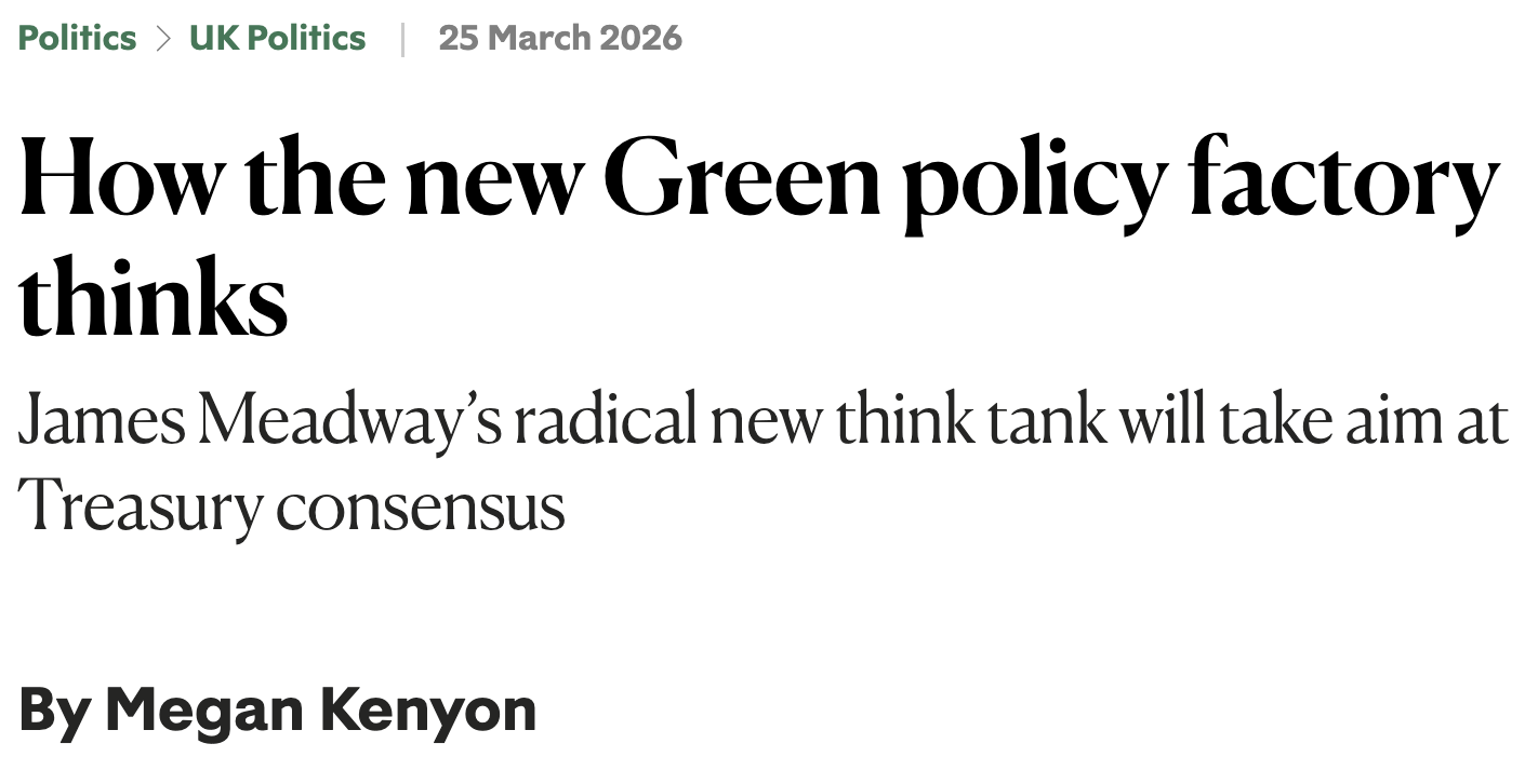 How the New Green Policy Factory Thinks
