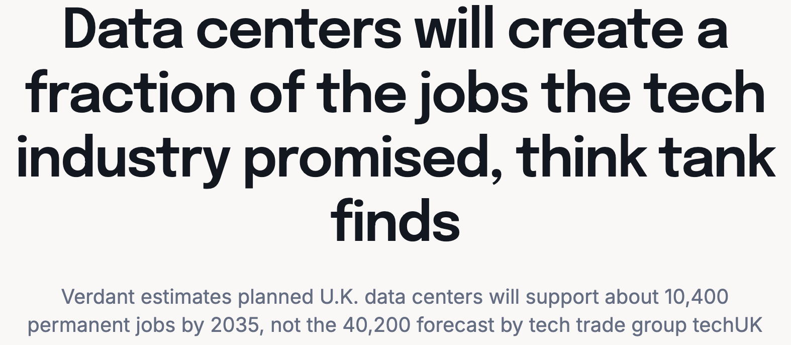 Data centers will create a fraction of the jobs the tech industry promised, think tank finds
