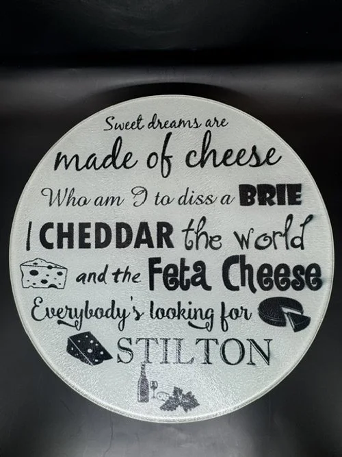 Round Tempered Glass Chopping /Cutting Board.