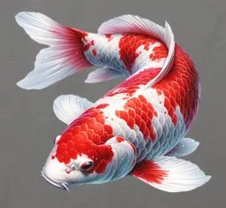 Charcoal  Red & White Koi.jpg