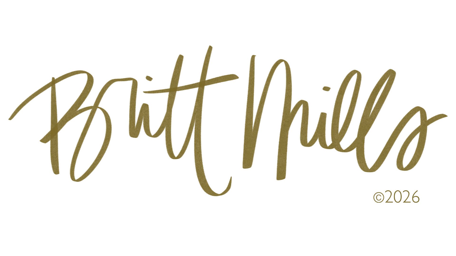 script font of name britt mills in gold