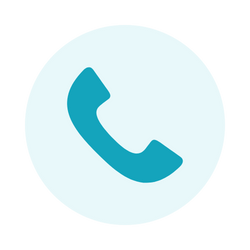 Telephone receiver icon inside a circle