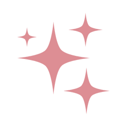 Five pink star-shaped sparkles on a transparent background