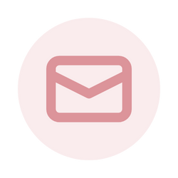 Envelope icon in pink inside a light-colored circle