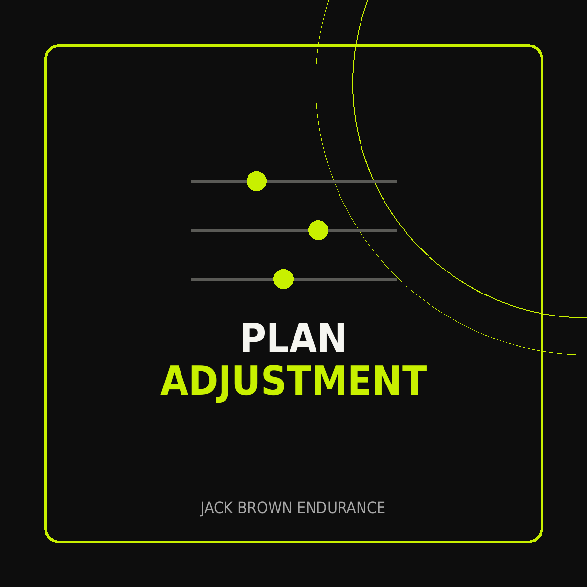 Training plan adjustment