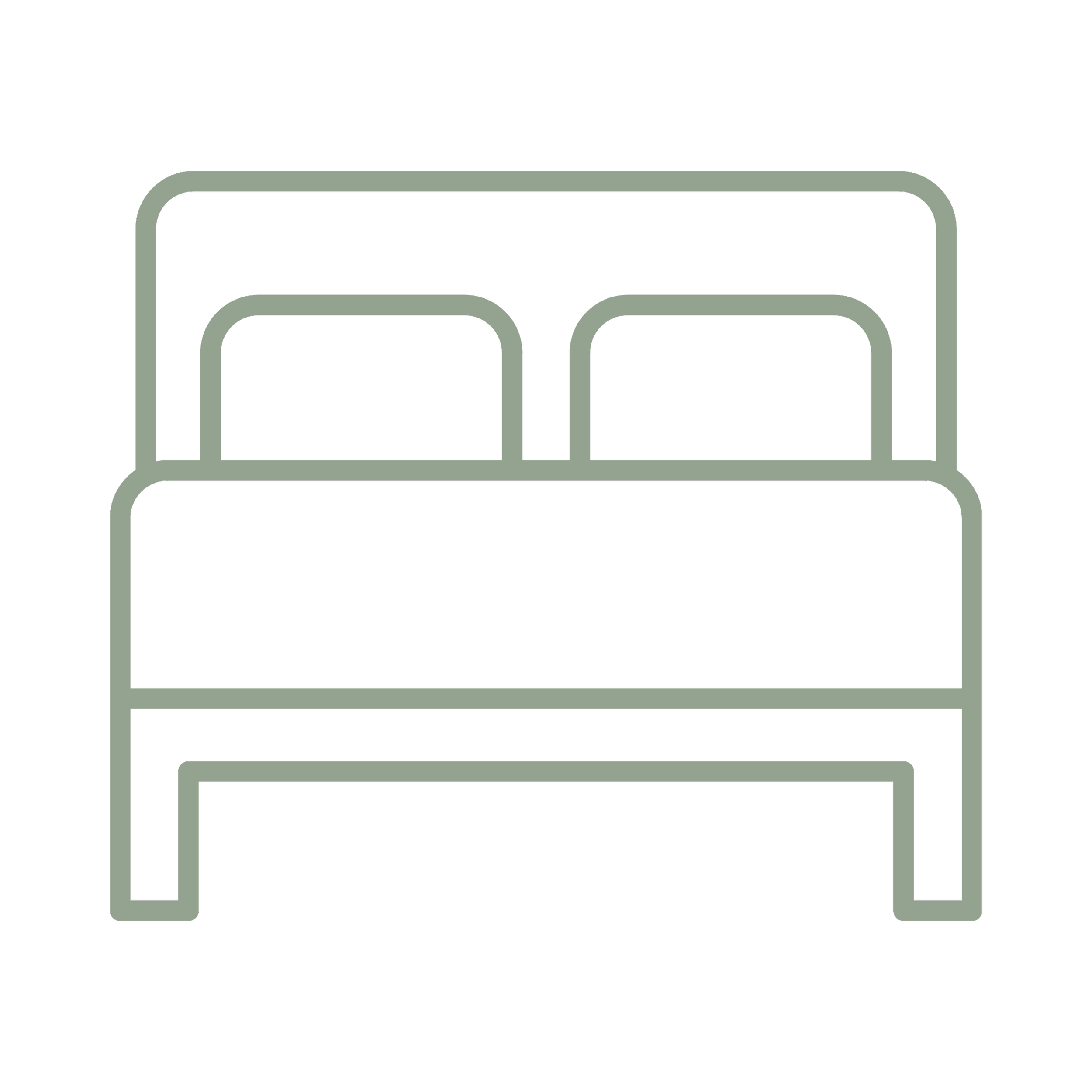 Darstellung eines Bettes mit zwei Kopfkissen