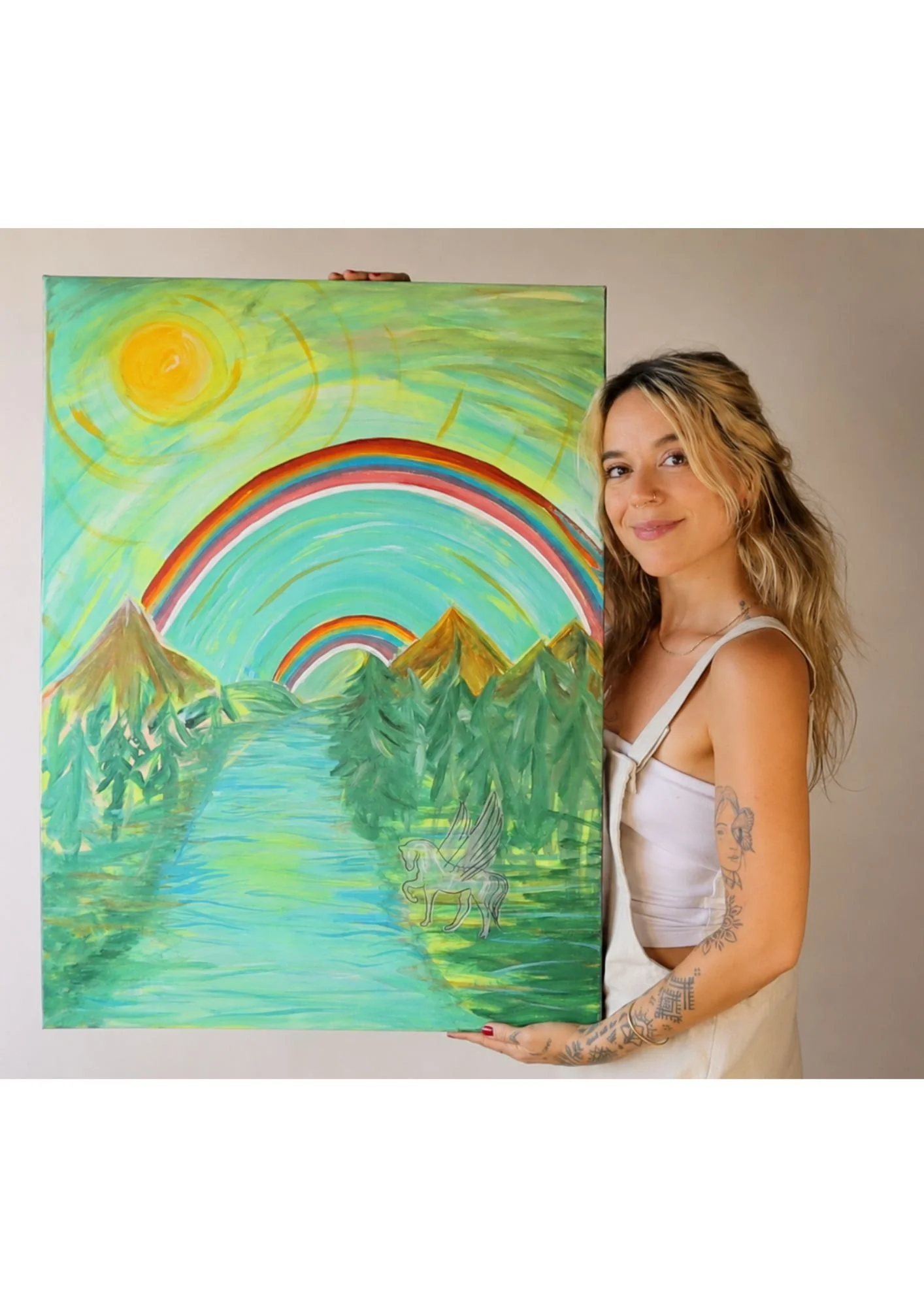 Double Rainbow & Pegasus Energy , Hope for a New Day (Original Painting)