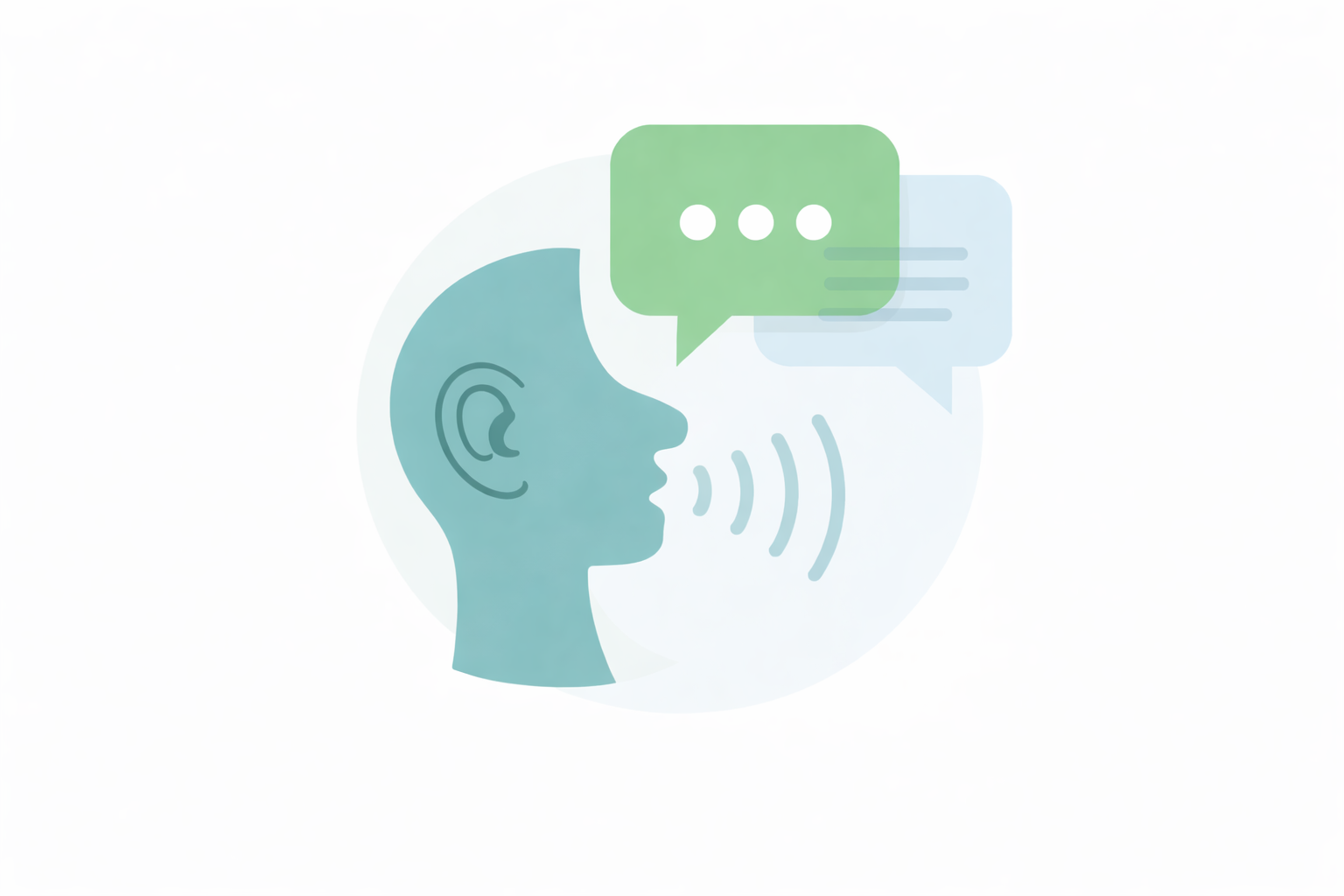 Sound waves and speech bubbles