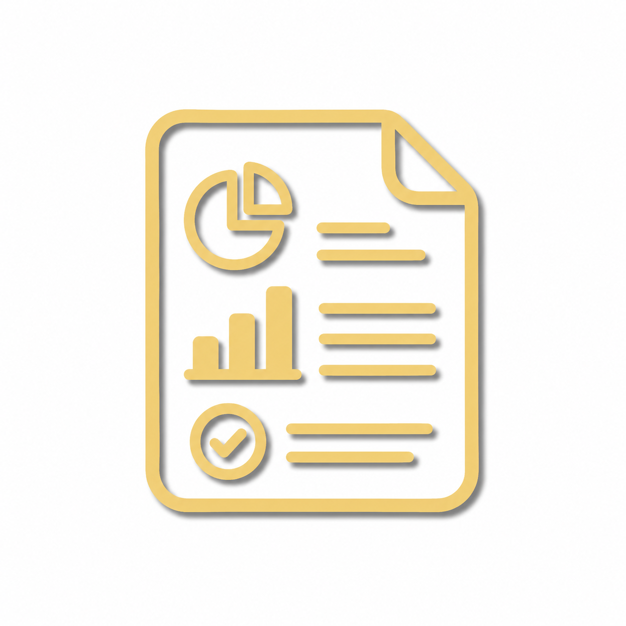 Infographic document icon in gold