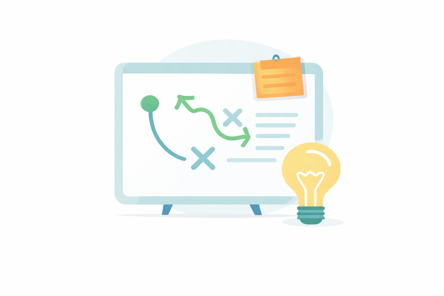 Strategic plan with lightbulb inspiration