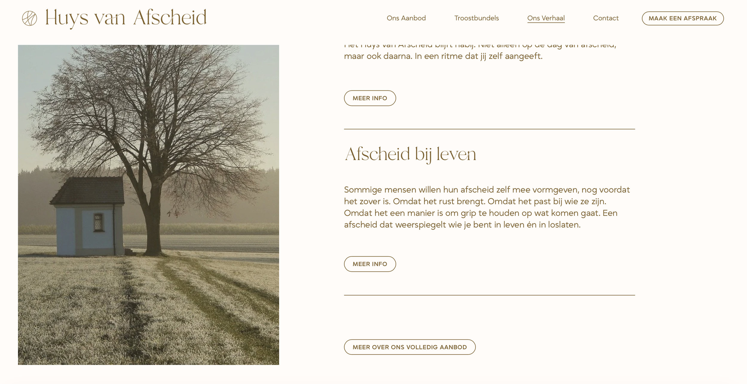 Website Huys van Afscheid