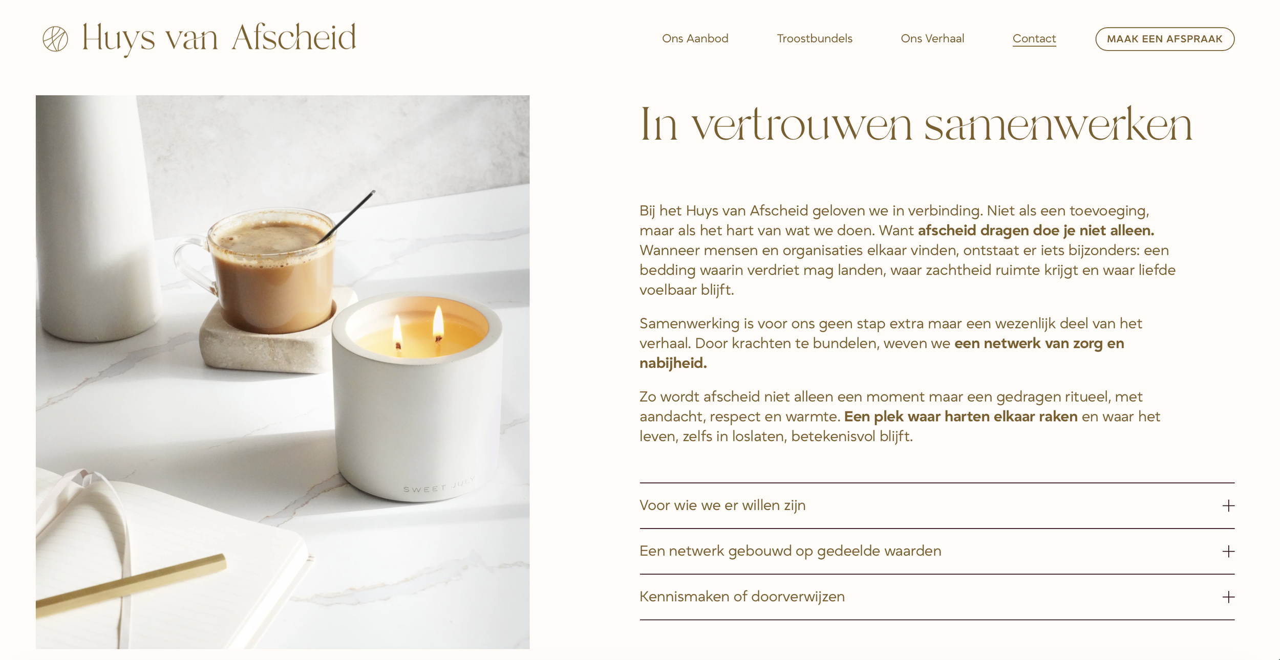 Website Huys Van Afscheid